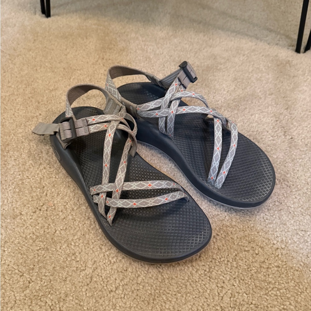 Charcoal gray Chacos